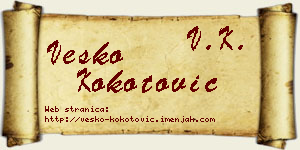 Vesko Kokotović vizit kartica